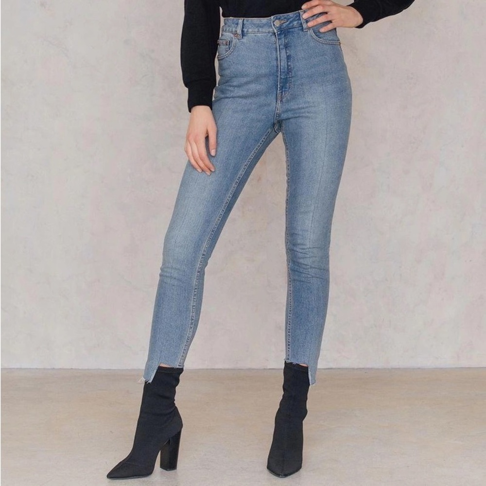 ASOS Cheap Monday Donna Skinny Jeans Dollar Blue  High Rise Waist Denim Size 25